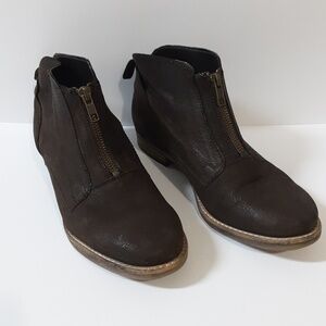 Diba leather ankle booties brown women 8 rodeo festival Casual office